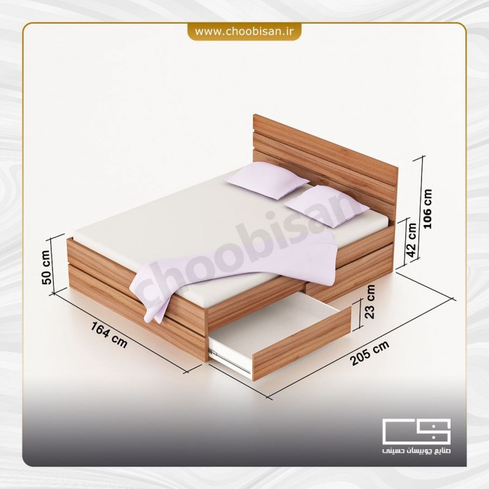 تخت خواب دو نفره مدل T210