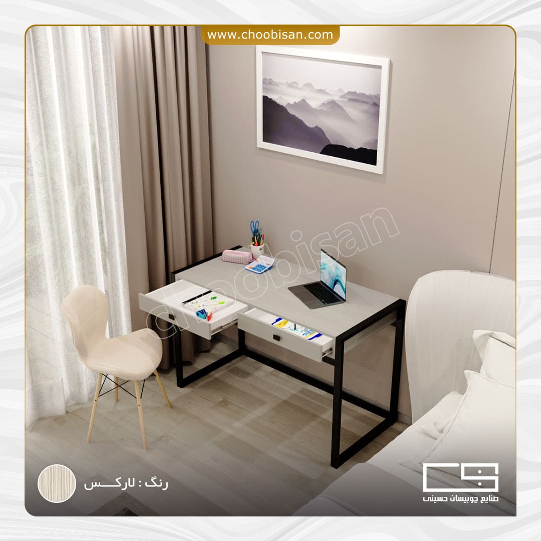 Num200 (8)85 میزتحریر 2کشو بدنه آهن -